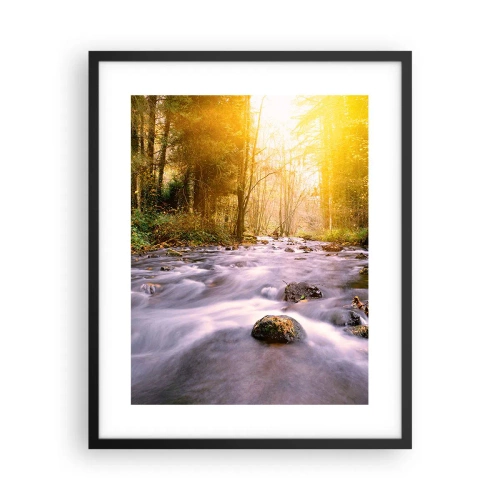 Poster in een zwarte lijst - Malachiet in een zilveren en gouden lijst - 40x50 cm