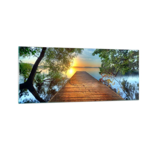 Schilderen op glas - Neem de tijd, ga zitten - 100x40 cm