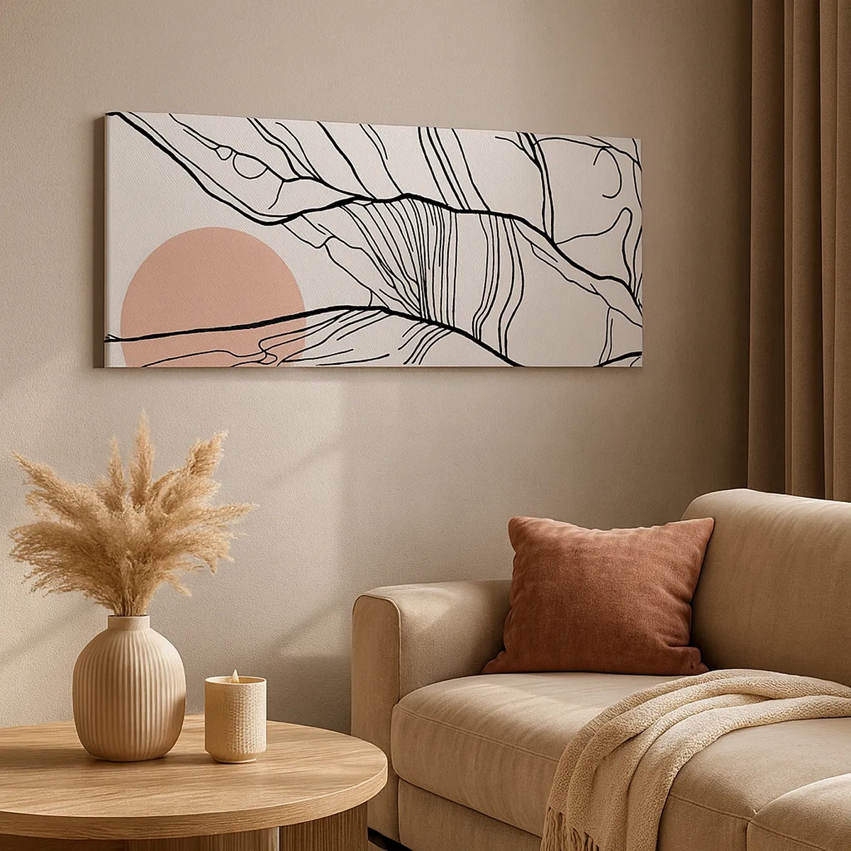 Schilderen op canvas - In een web van twijgen - 30x30 cm