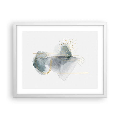 Poster in een witte lijst - Over de relatie tussen grijs en goud - 50x40 cm