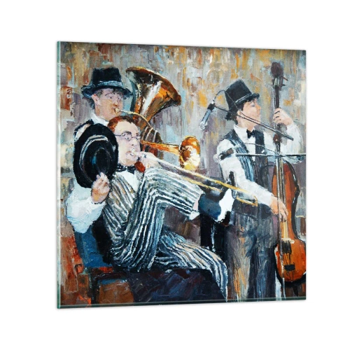 Schilderen op glas - Al die jazz - 50x50 cm