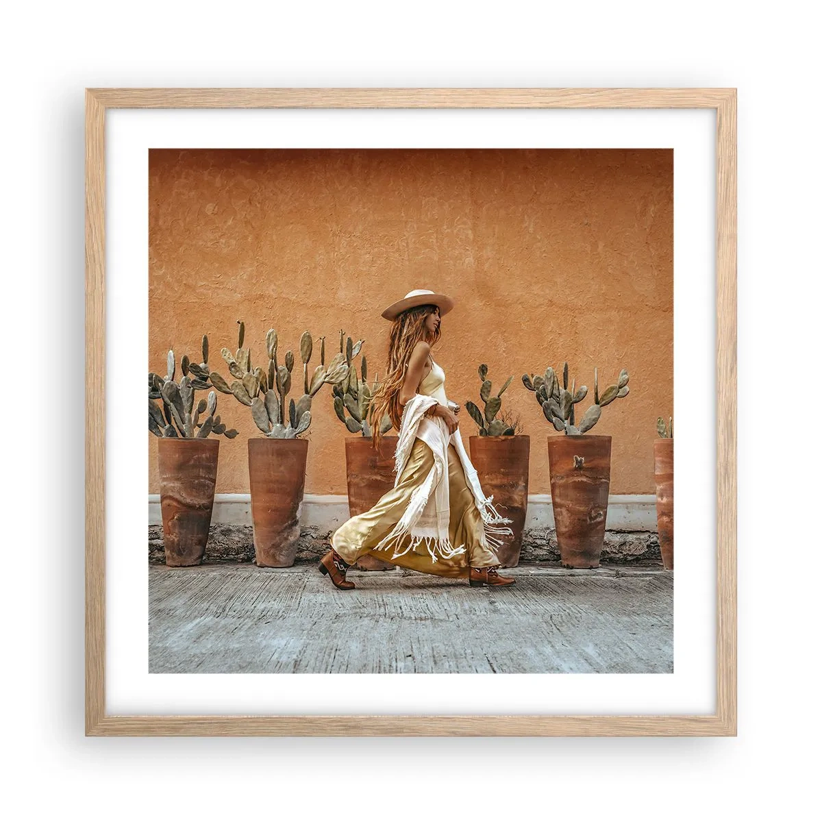 Een poster in een licht eiken lijst - Hippie-stijl - 50x50 cm