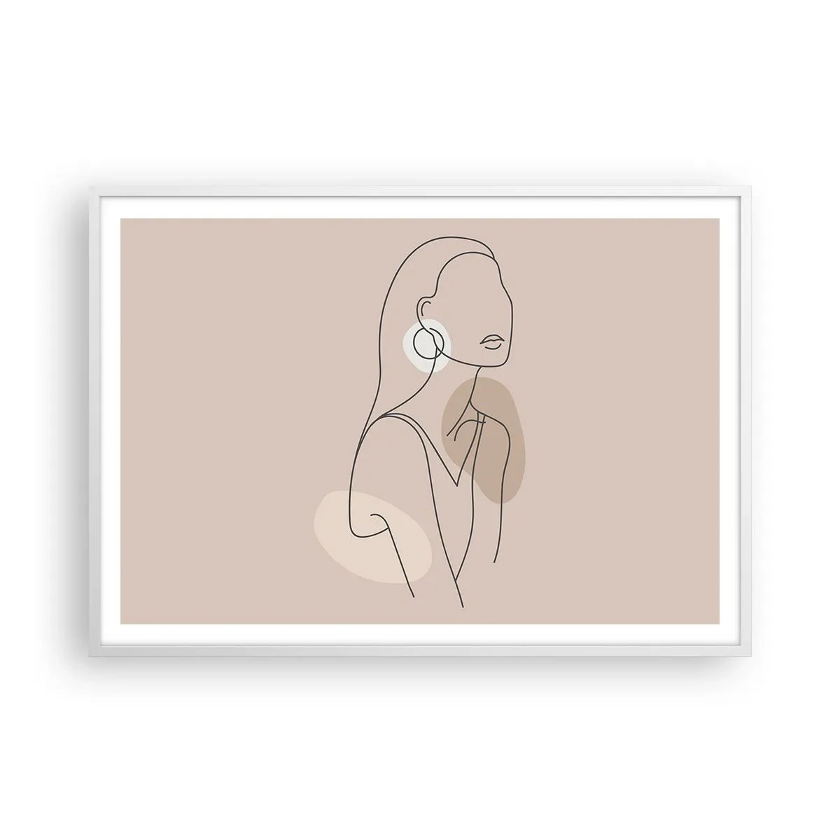 Poster in een witte lijst - meisjesachtig icoon - 100x70 cm