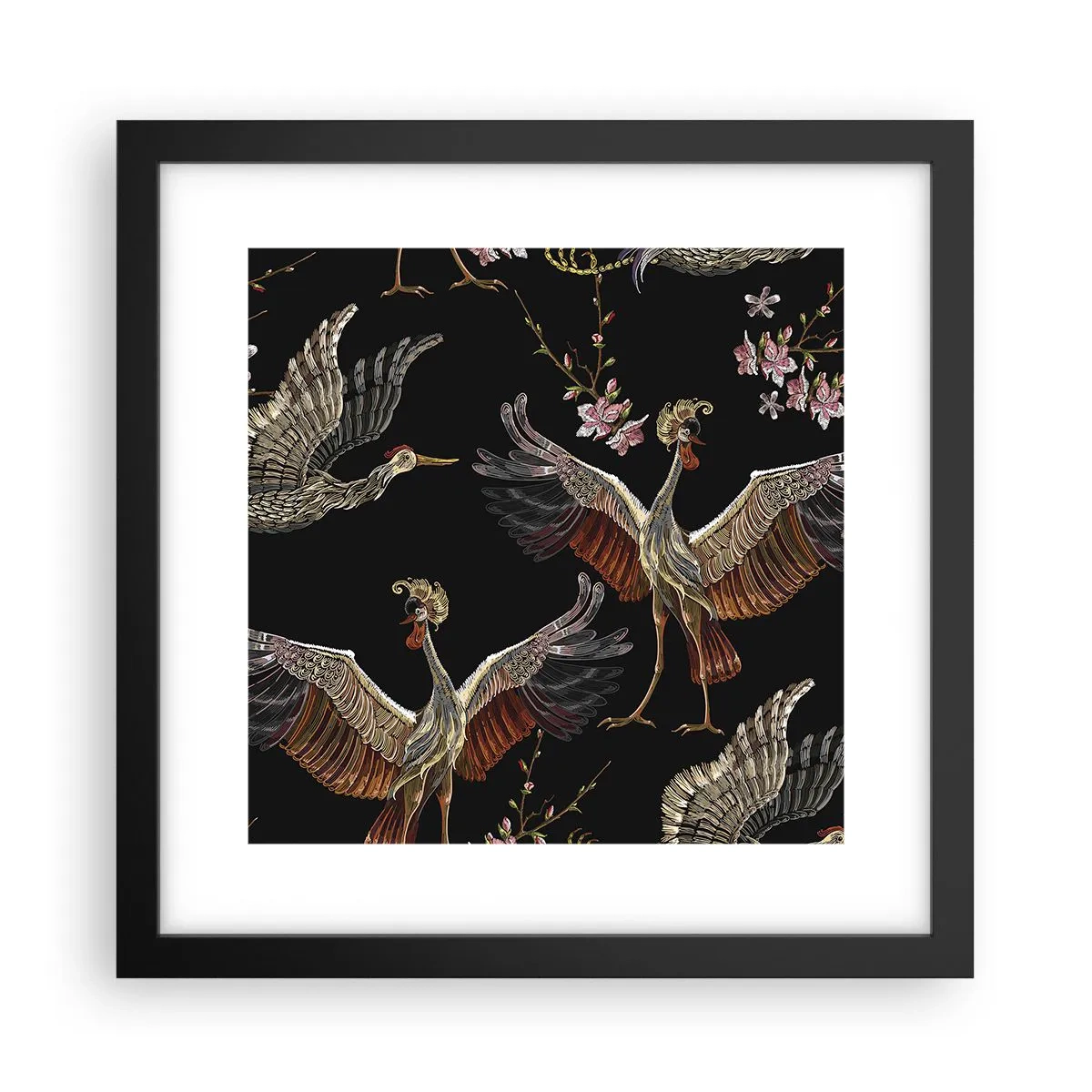 Poster in een zwarte lijst - Een sprookjesvogel - 30x30 cm