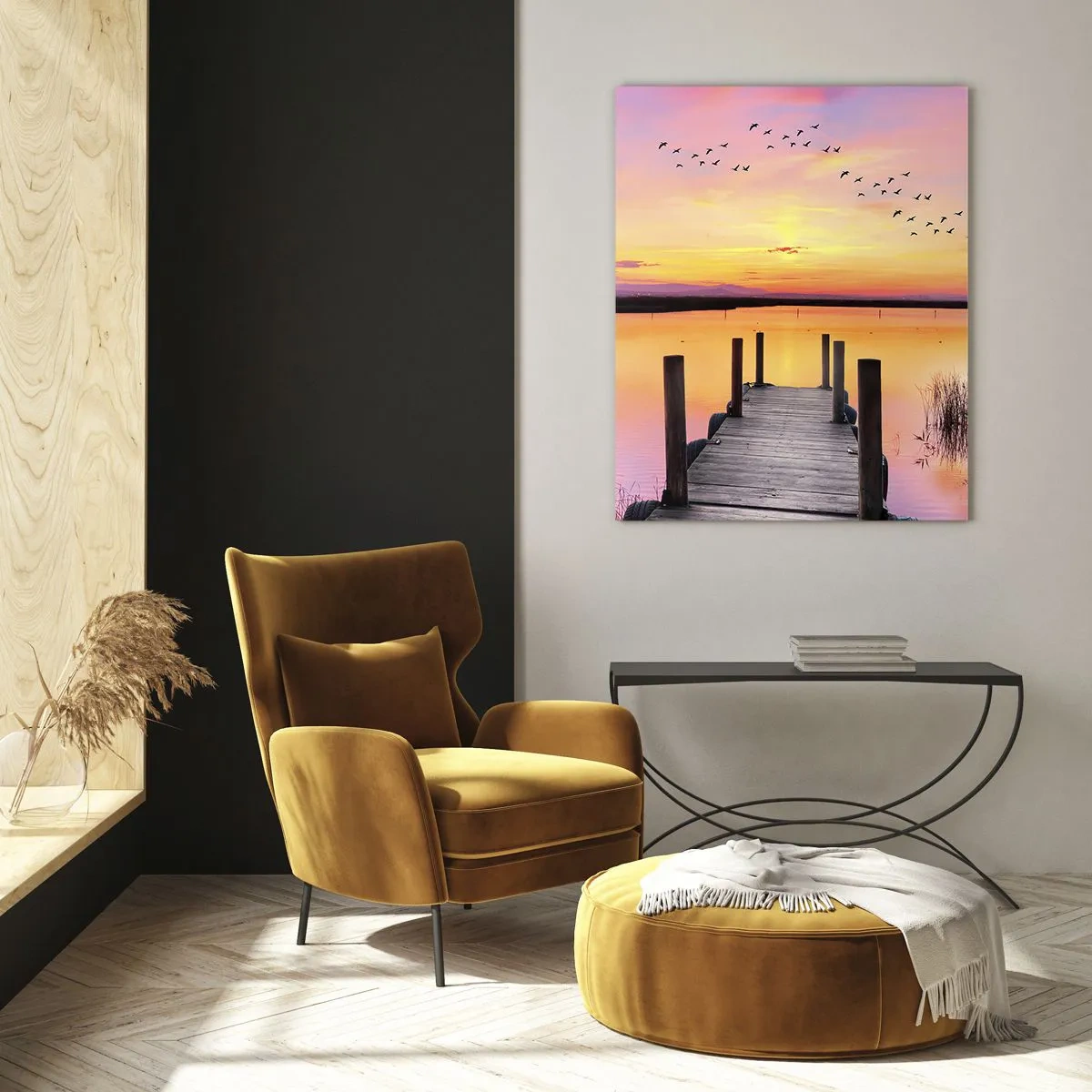 Schilderen op glas - Violet stille dageraad - 50x70 cm
