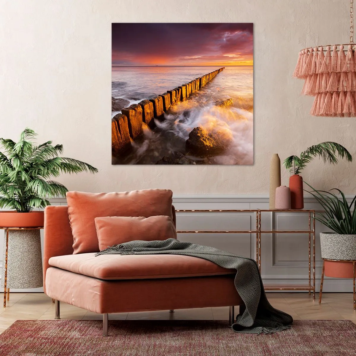 Schilderen op canvas - De zachtheid van de golven - 70x70 cm