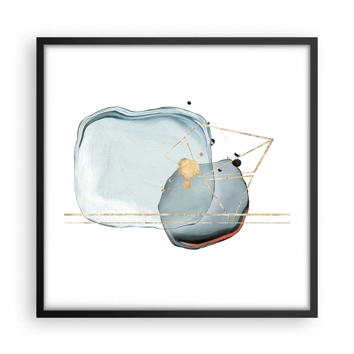 Poster in een zwarte lijst - Een studie van druppels - 50x50 cm