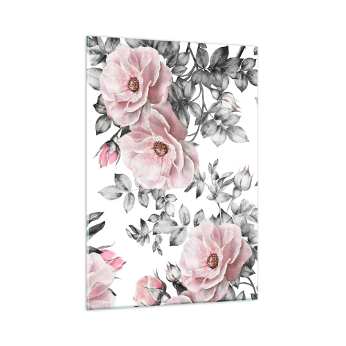 Schilderen op glas - Verdwalen in de bloemen van de rozen - 50x70 cm