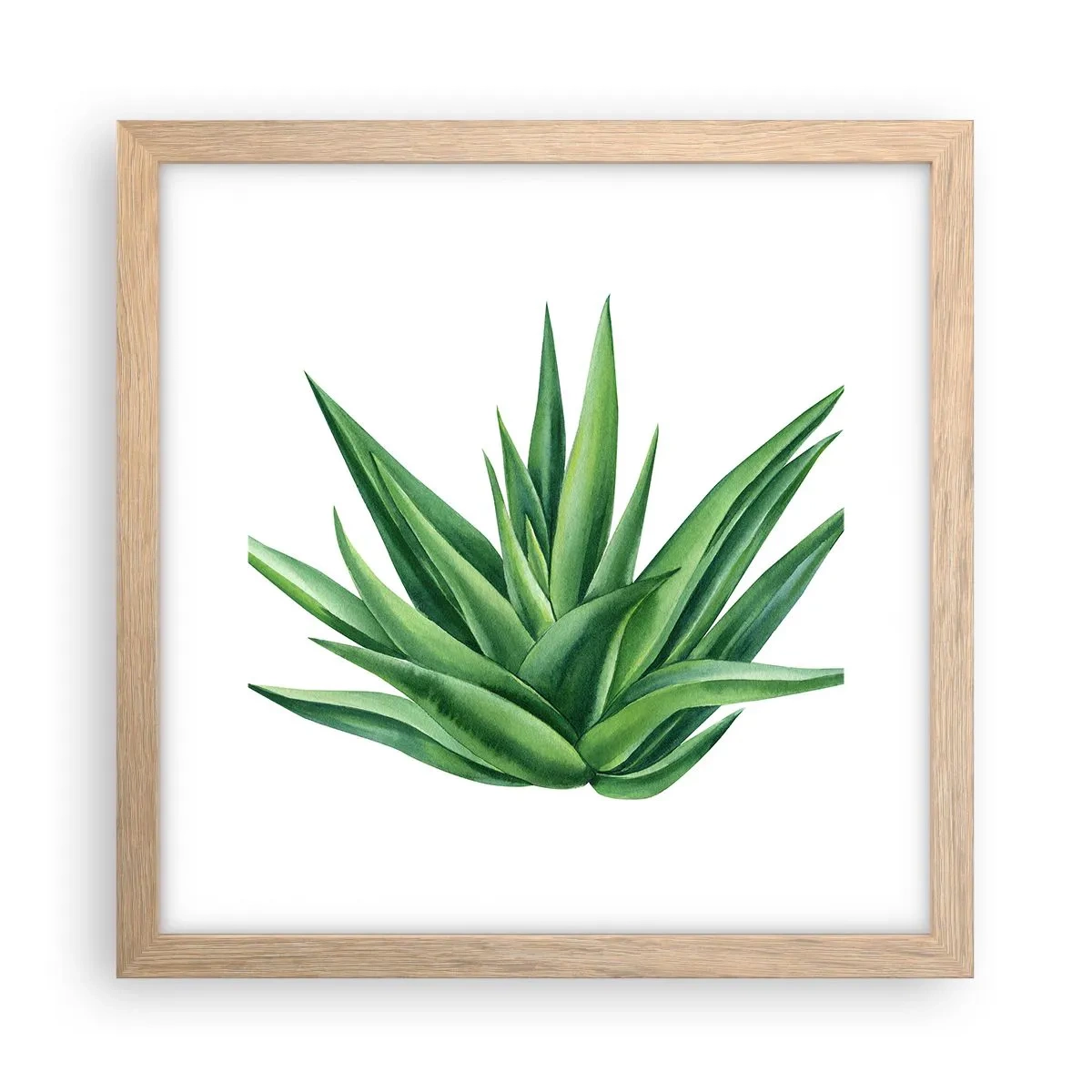Een poster in een licht eiken lijst - Groen – kracht – leven - 30x30 cm