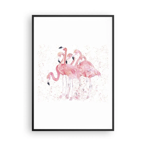 Poster in een zwarte lijst - Roze ensemble - 70x100 cm
