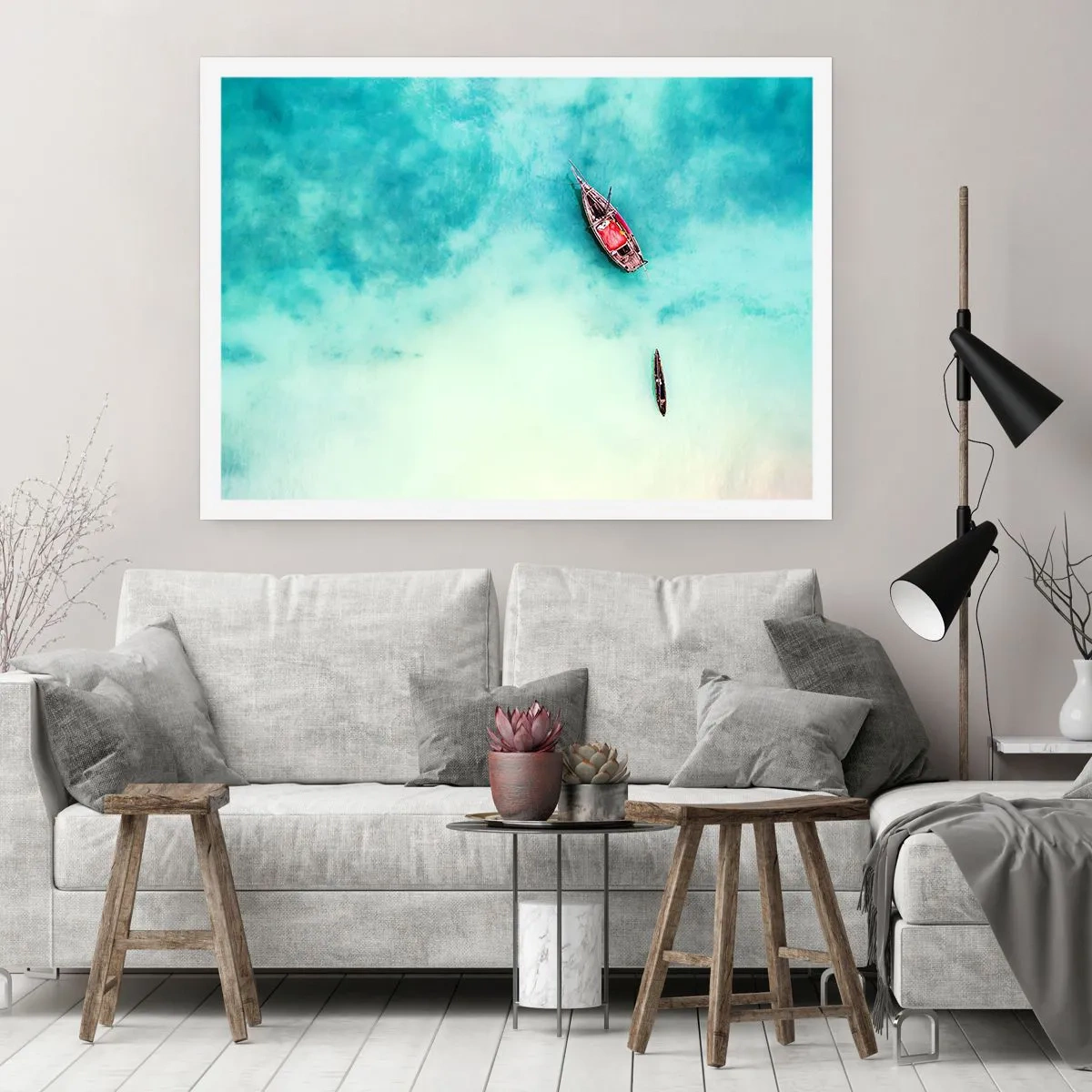 Poster - Want op de stranden van Zanzibar, wanneer het teveel aan water ... - 91x61 cm
