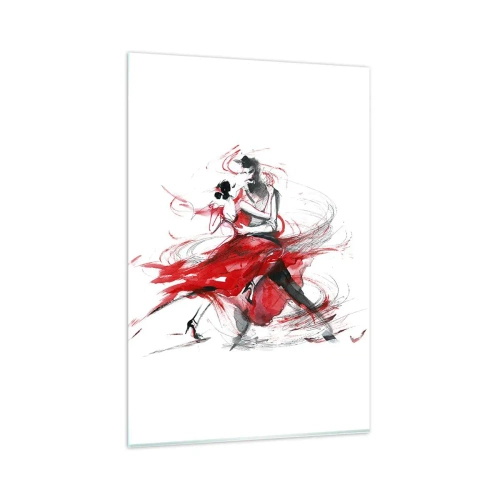 Schilderen op glas - Tango - het ritme van passie - 80x120 cm