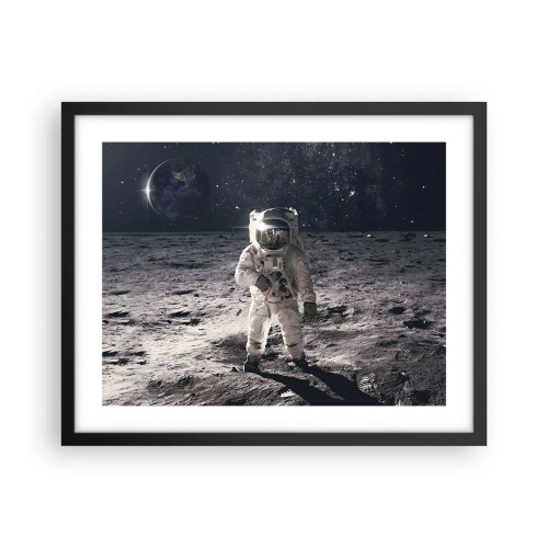 Poster in een zwarte lijst - Groetjes van de maan - 50x40 cm