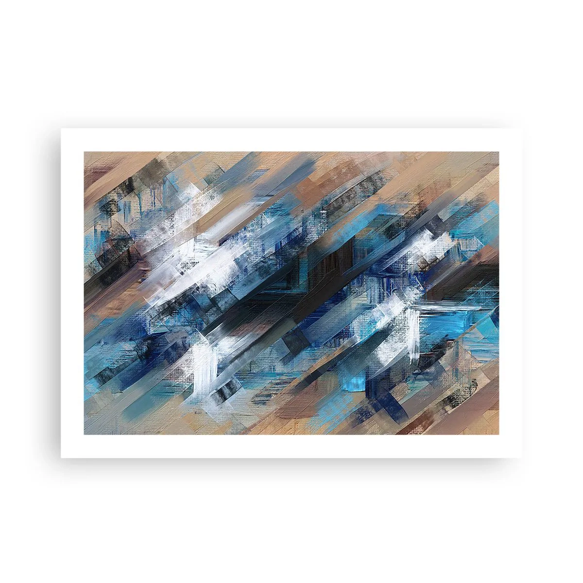 Poster - Op een blauwe diagonaal - 70x50 cm