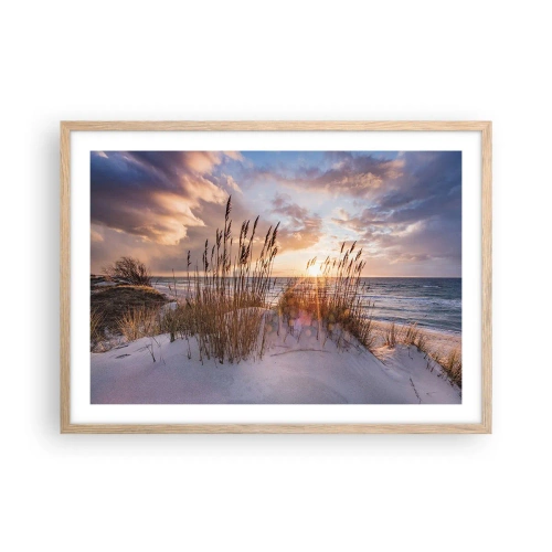 Een poster in een licht eiken lijst - Afscheid van de zon en de wind - 70x50 cm