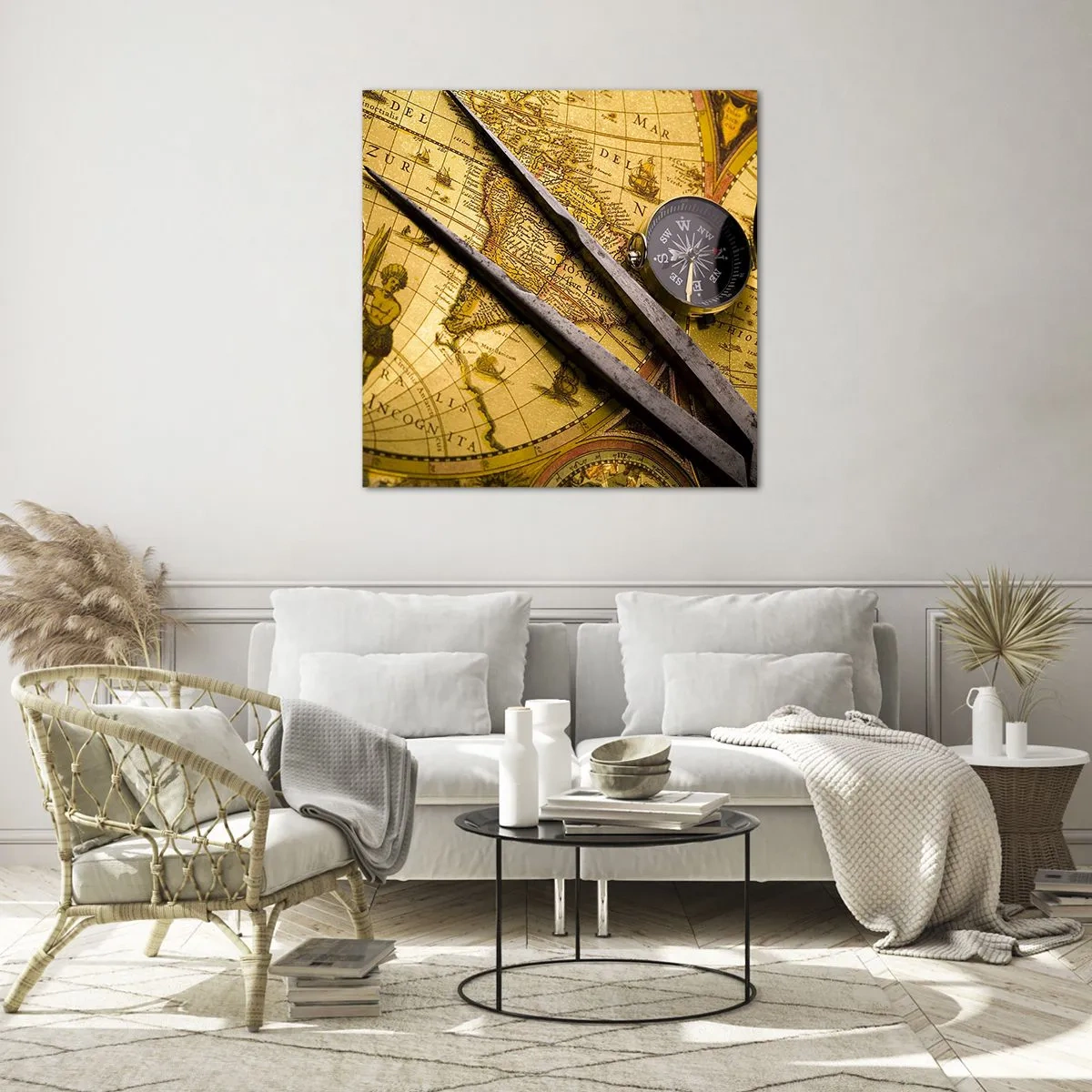 Schilderen op glas - Waar zijn deze schatten? - 70x70 cm