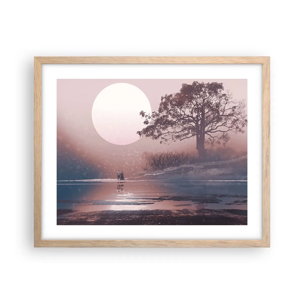 Een poster in een licht eiken lijst - nacht wonderen - 50x40 cm