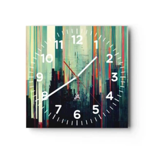 Wandklok - Klok - Futuristische stad - 30x30 cm