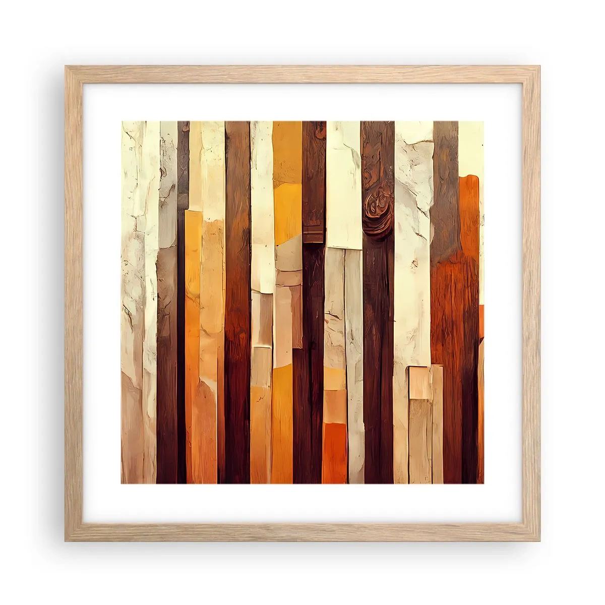 Een poster in een licht eiken lijst - Anthem van de bosbomen - 40x40 cm