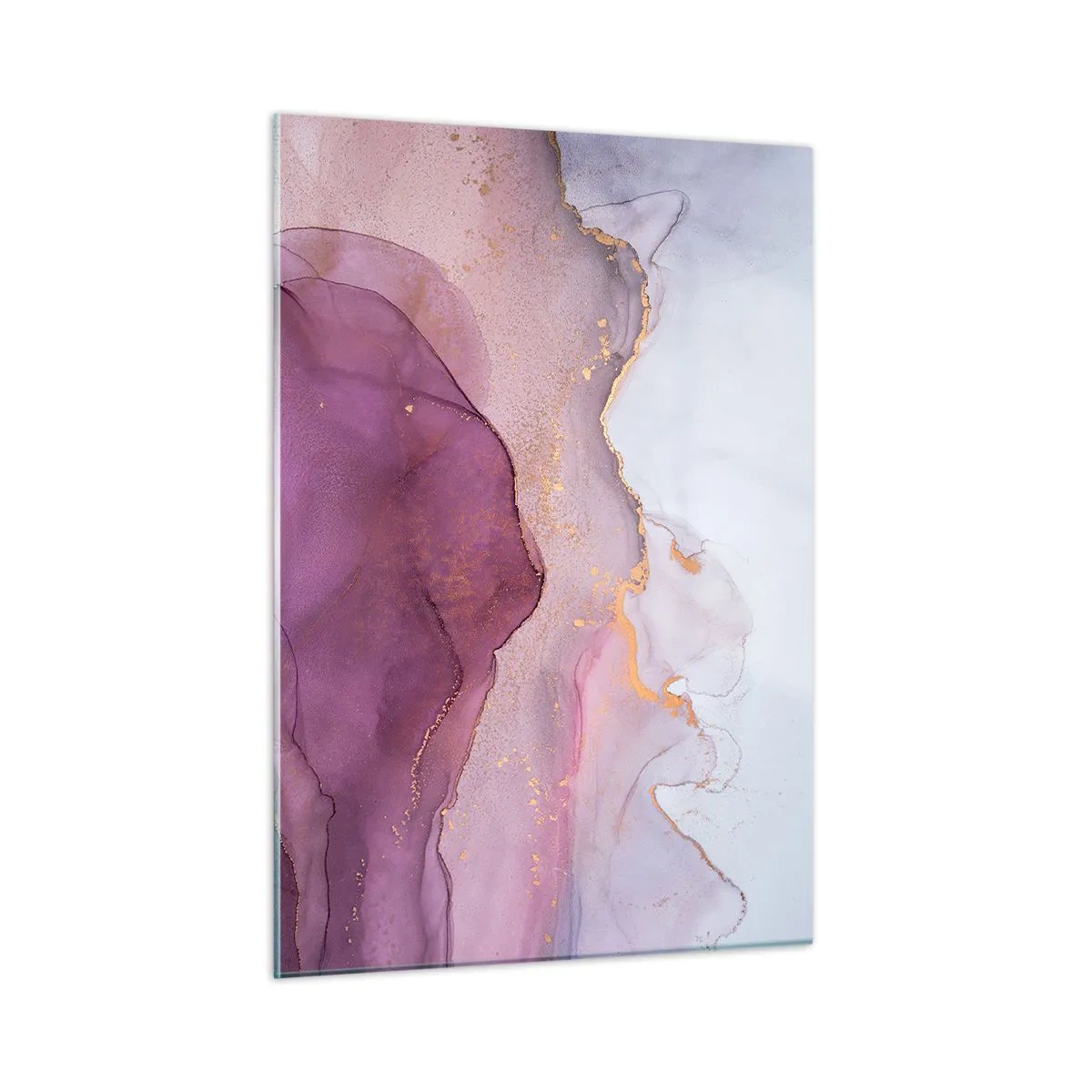Schilderen op glas - Lila en paarse golven - 50x70 cm