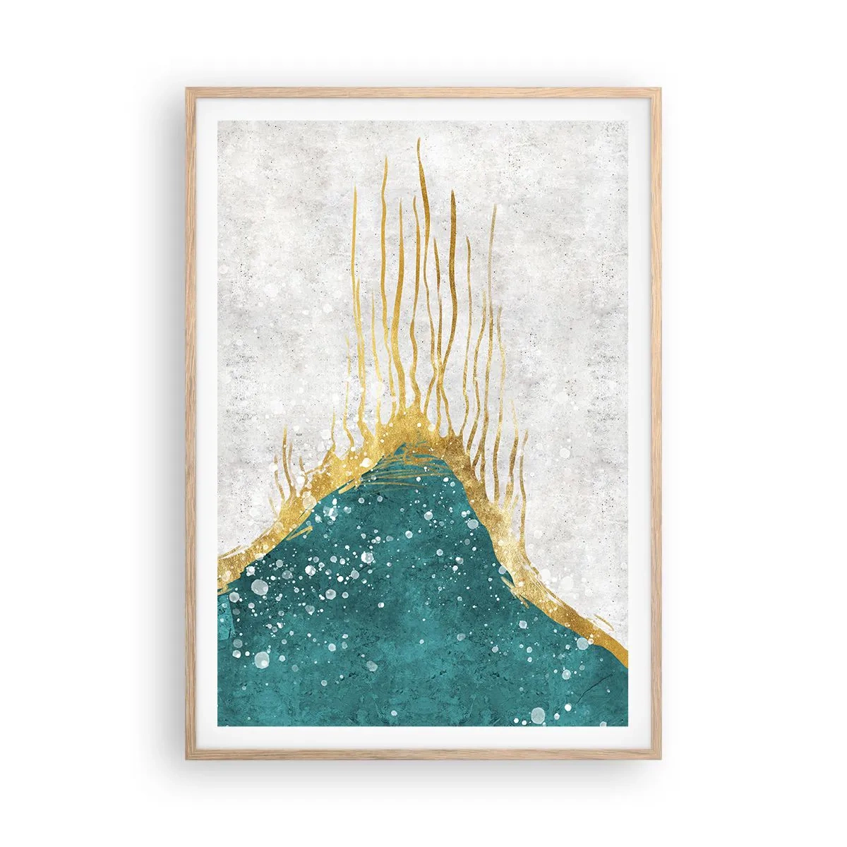 Een poster in een licht eiken lijst - Gouden vloed - 70x100 cm