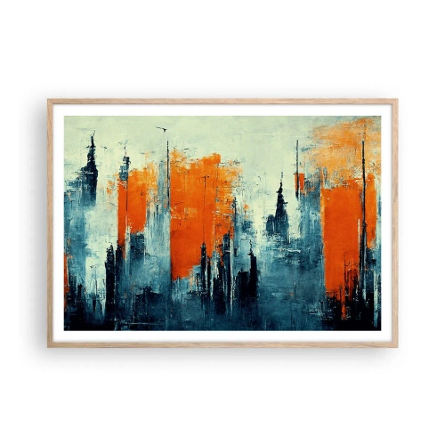 Een poster in een licht eiken lijst - Modern landschap - 100x70 cm