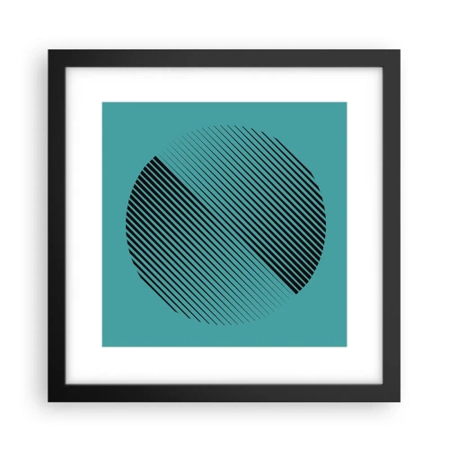 Poster in een zwarte lijst - Cirkel – een geometrische variatie - 30x30 cm