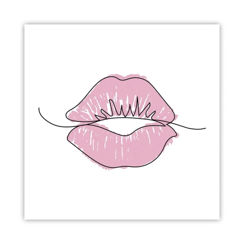 Poster - Klaar om te kussen? - 50x50 cm