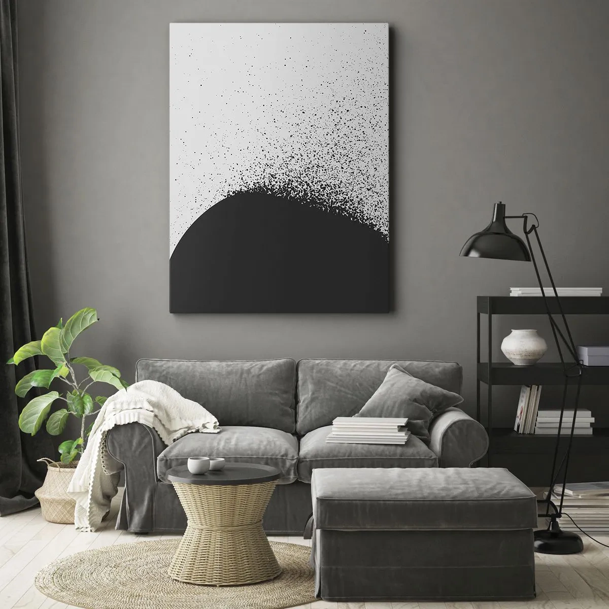 Schilderen op canvas - Beweging van moleculen - 70x100 cm