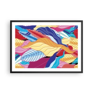 Poster in een zwarte lijst - Een kleurrijke puinhoop - 70x50 cm