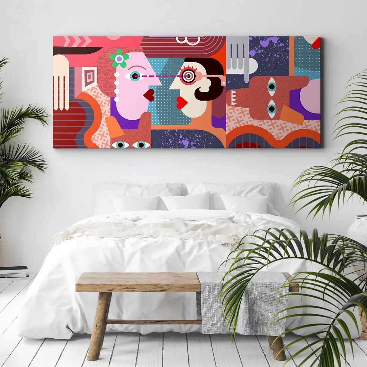 Schilderen op canvas - Oog in oog - 100x40 cm