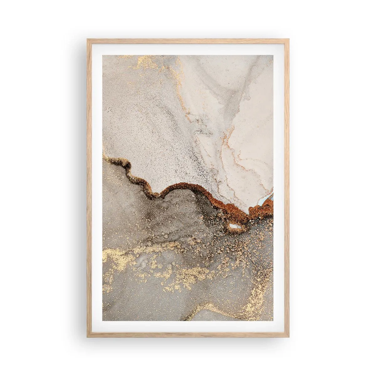 Een poster in een licht eiken lijst - Op de grens van kleuren - 61x91 cm