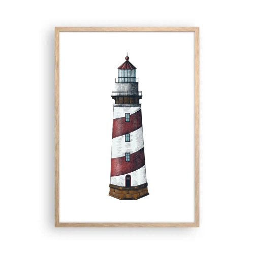 Een poster in een licht eiken lijst - Altijd op zijn hoede - 50x70 cm