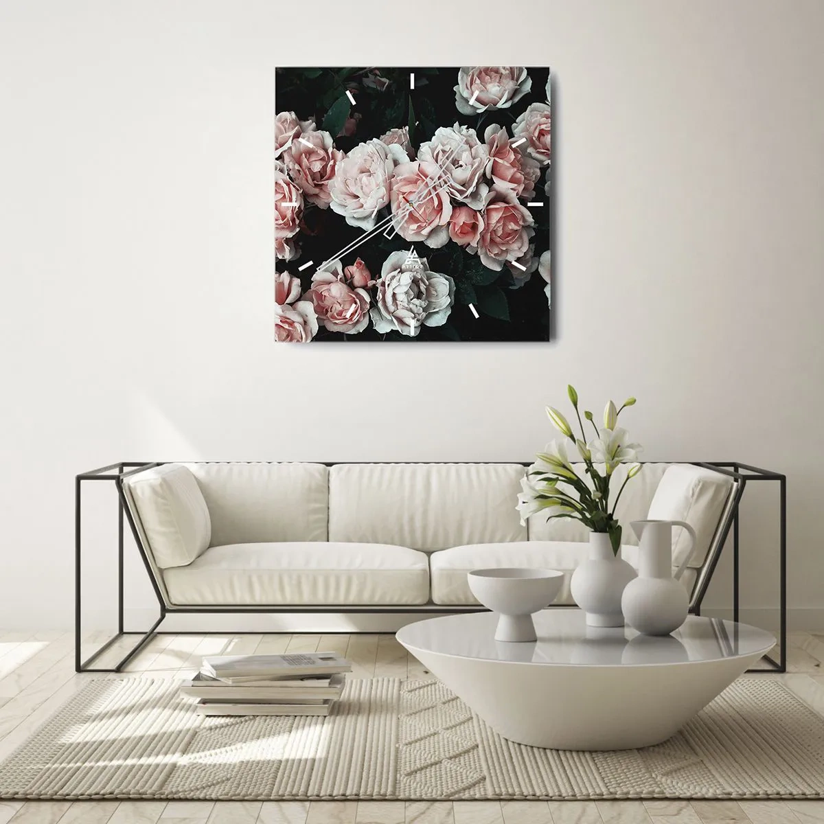 Wandklok - Klok - Rozen ensemble - 30x30 cm