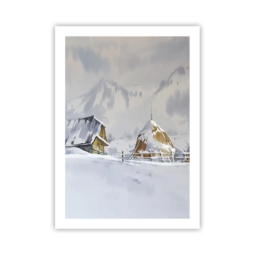 Poster - In een besneeuwde vallei - 50x70 cm