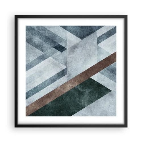 Poster in een zwarte lijst - Verfijnde elegantie van geometrie - 50x50 cm