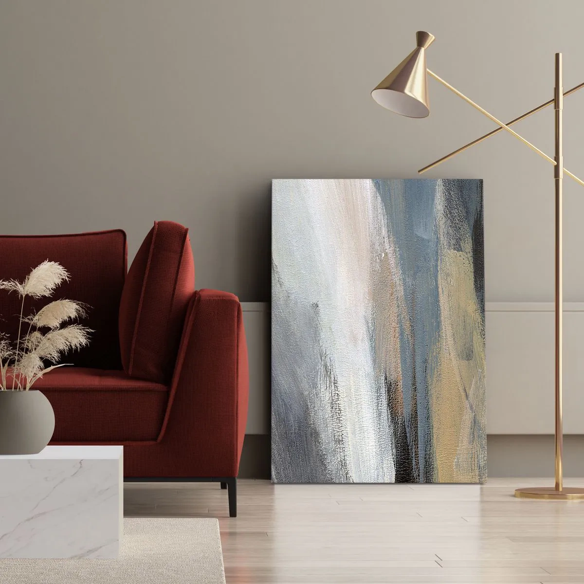 Schilderen op canvas - Abstractie: noordelijk landschap - 70x100 cm