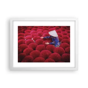 Poster in een witte lijst - In het rijstveld - 40x30 cm