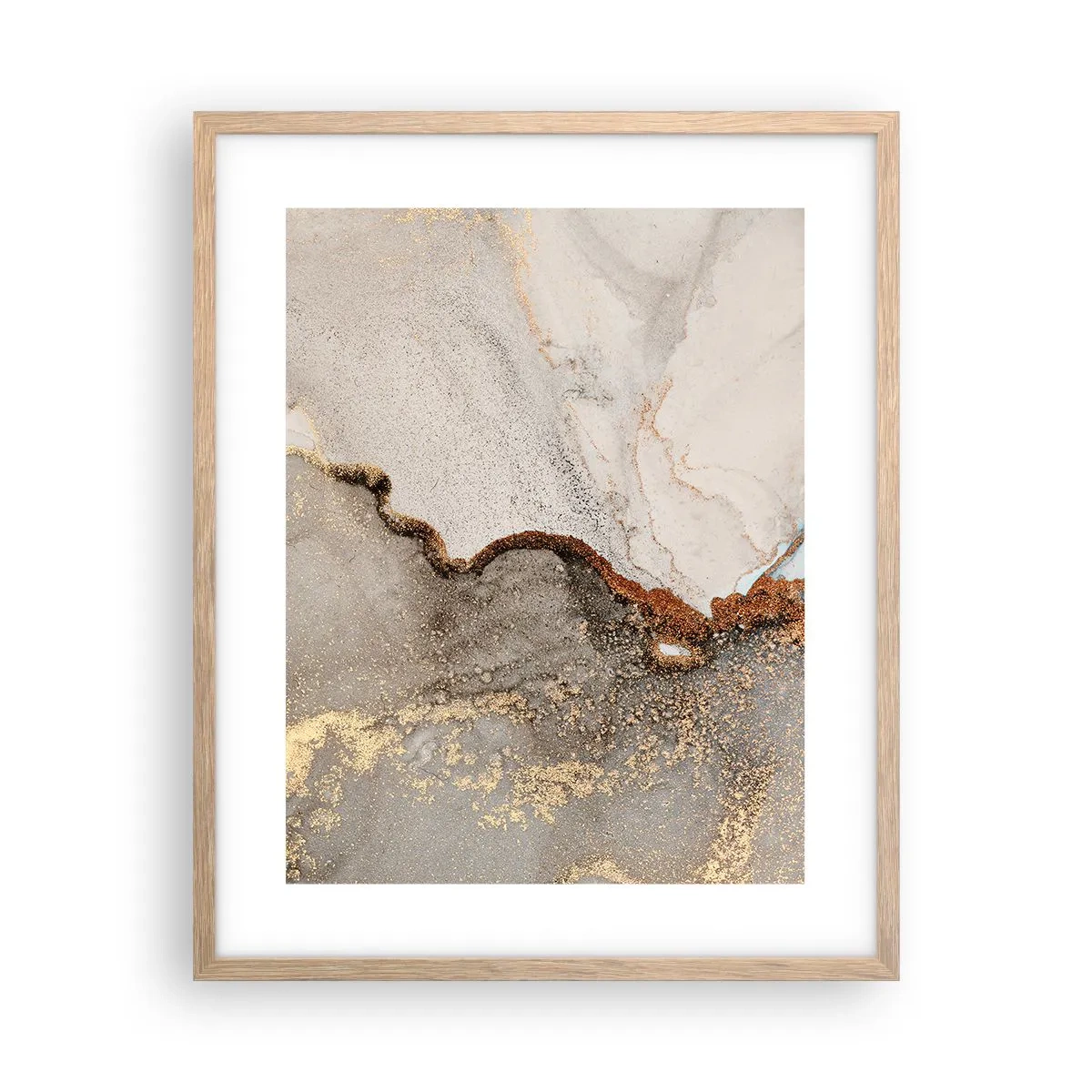Een poster in een licht eiken lijst - Op de grens van kleuren - 40x50 cm