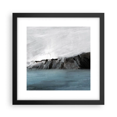 Poster in een zwarte lijst - Water – aarde: botsing der elementen - 30x30 cm
