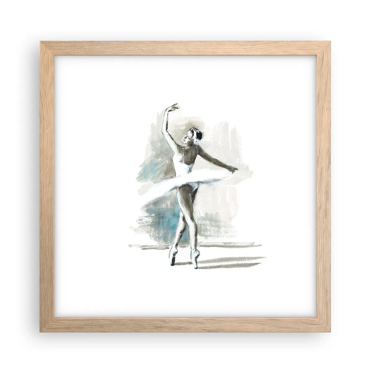Een poster in een licht eiken lijst - Betoverd in een zwaan - 30x30 cm