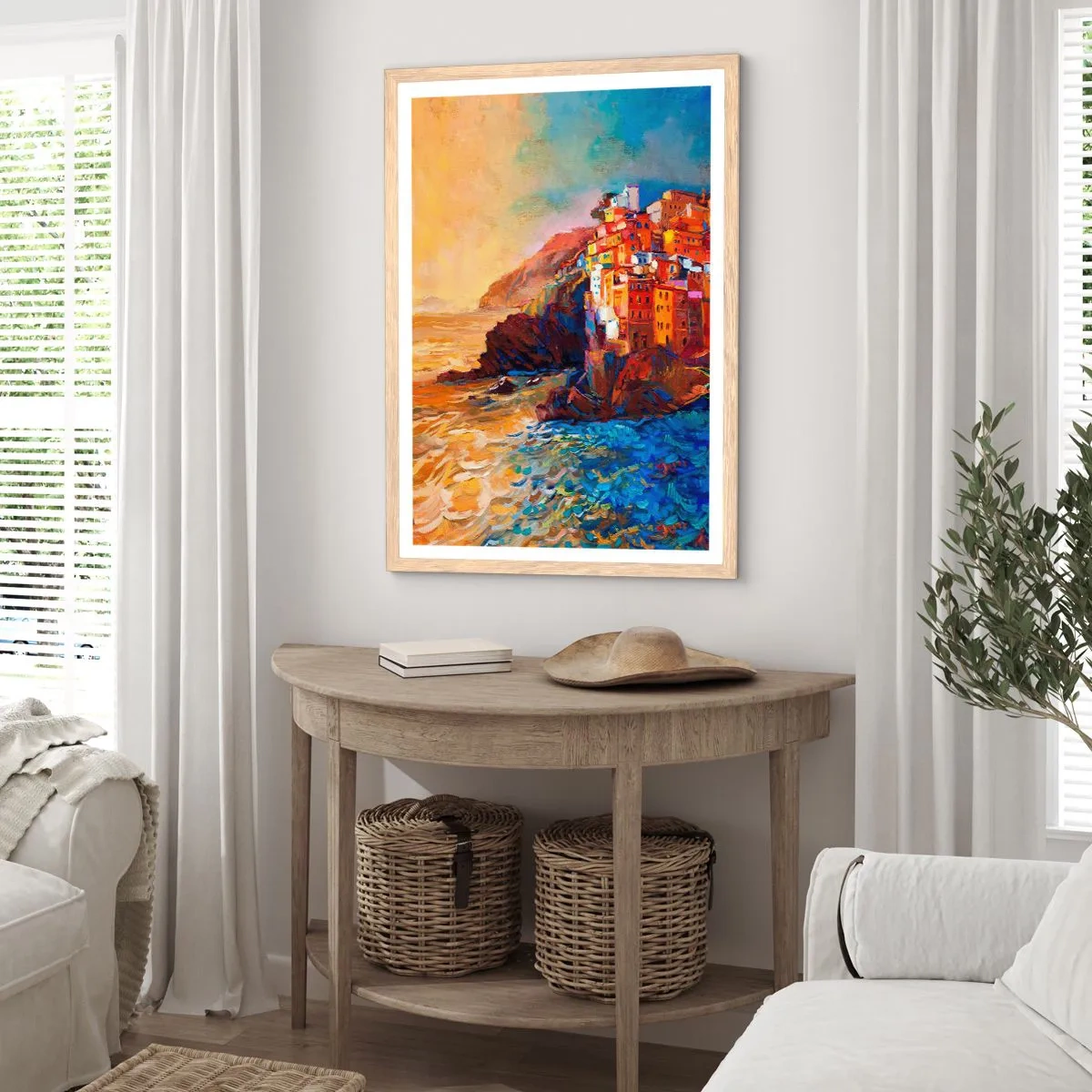 Een poster in een licht eiken lijst - Italiaanse sfeer - 61x91 cm