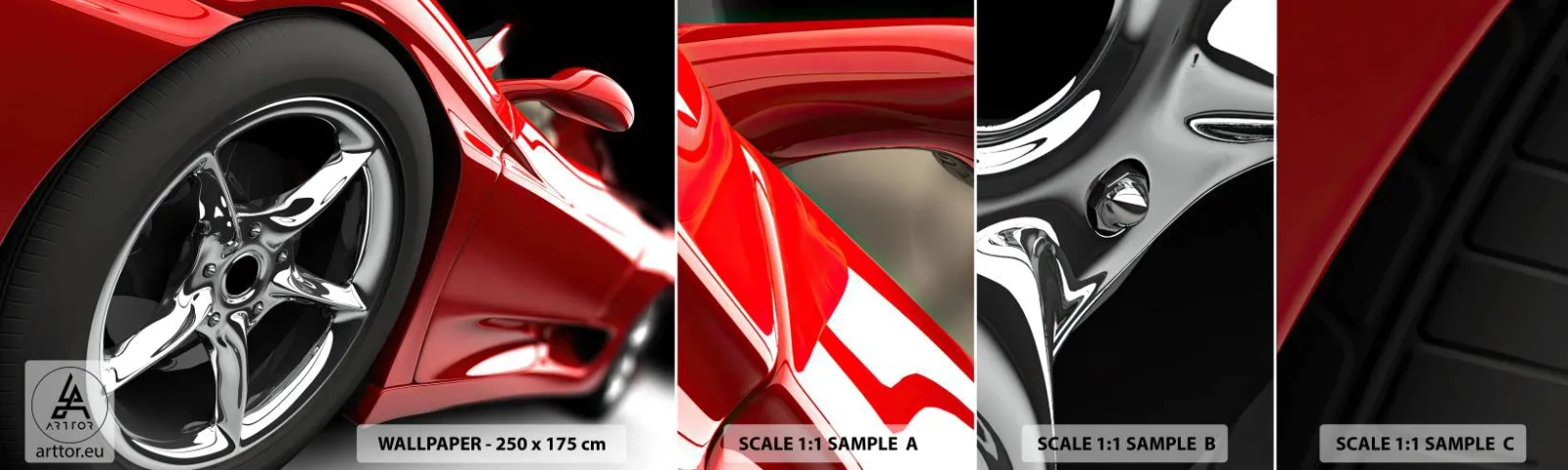 Fotobehang Staaltje Standard Eco - Gemaakt voor snelheid - Automobiel, Sportwagen, Rand - 100x30 cm