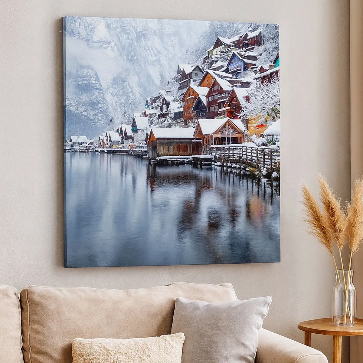 Schilderen op canvas - In winterdecoratie - 30x30 cm