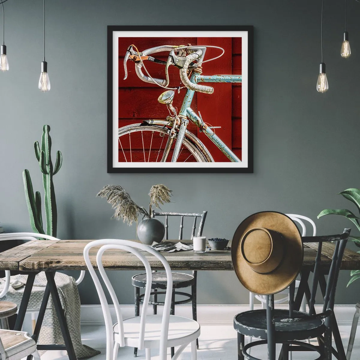 Poster in een zwarte lijst - Gecreëerd om te winnen - 60x60 cm