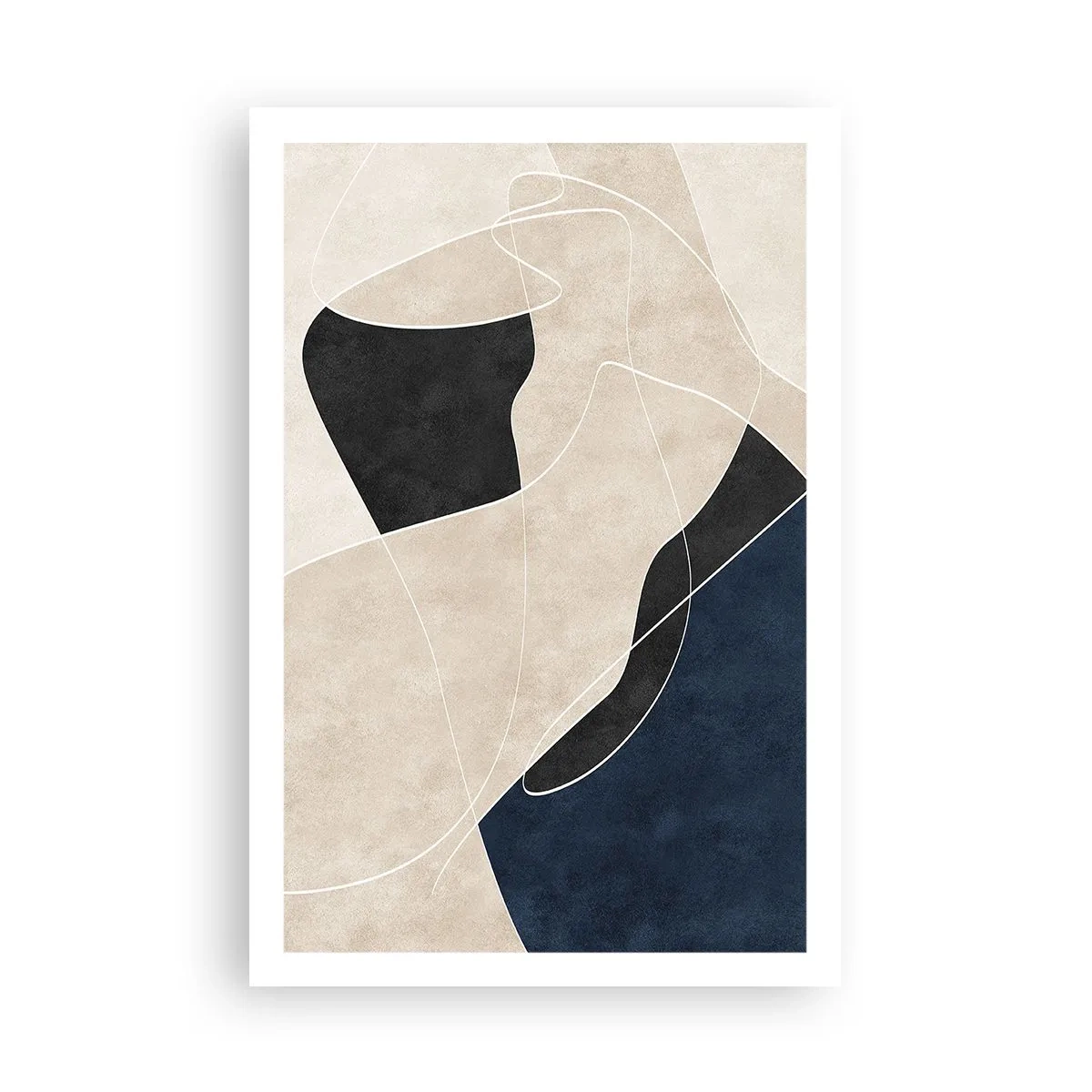 Poster - Abstracte compositie – kleurcontrast - 61x91 cm