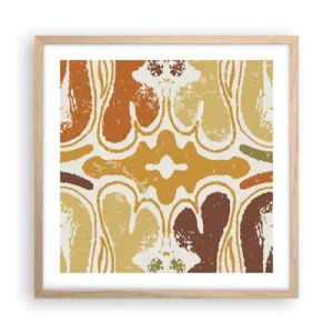 Een poster in een licht eiken lijst - Sentimentele abstractie - 50x50 cm