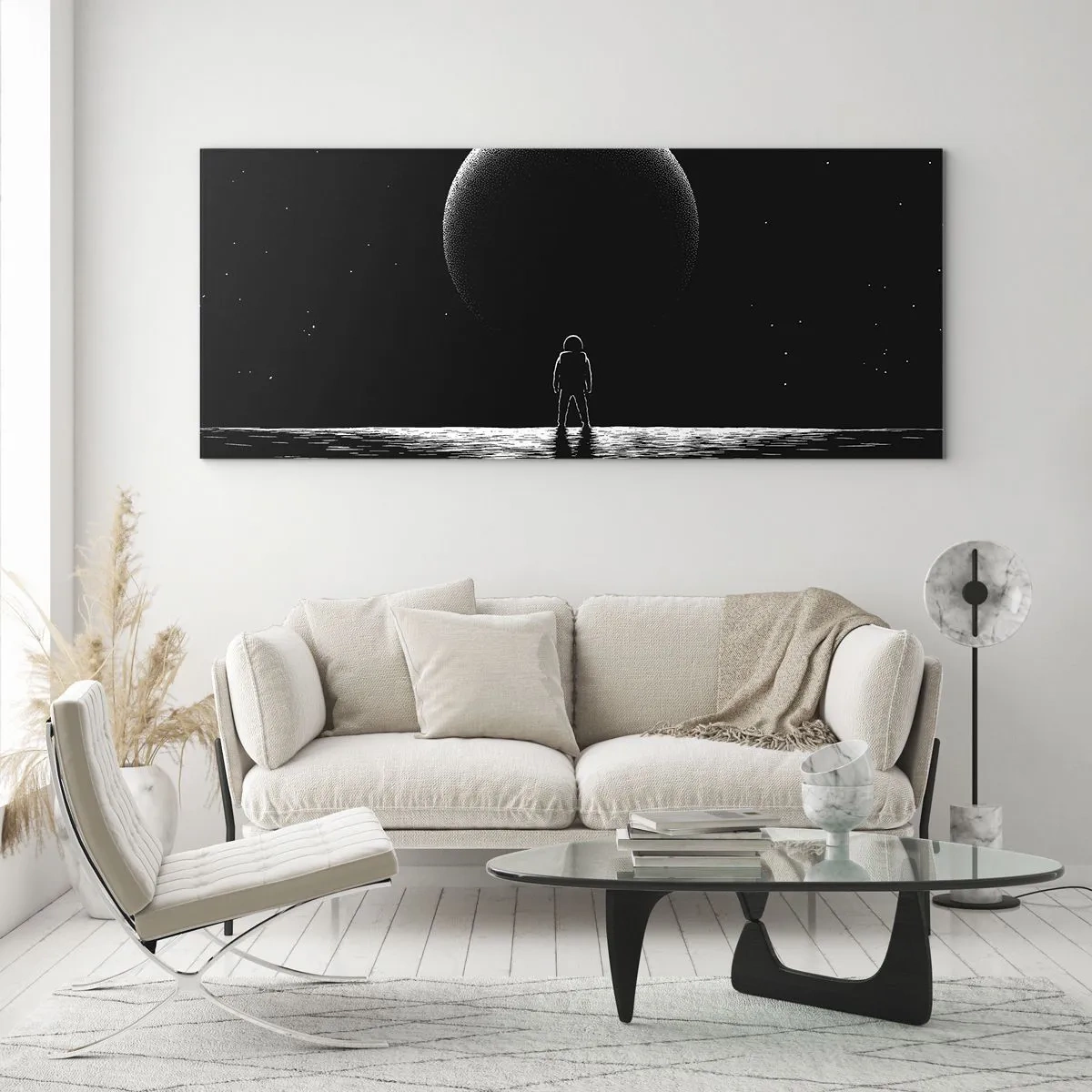 Schilderen op glas - Oog in oog - 160x50 cm