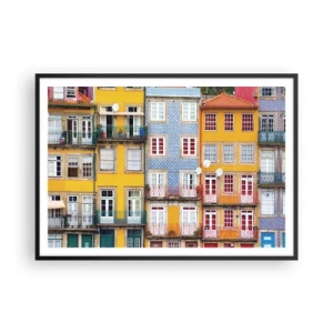 Poster in een zwarte lijst - De kleuren van de oude stad - 100x70 cm