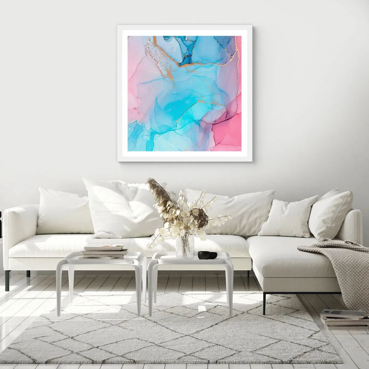 Poster in een witte lijst - Ontmoeting en interpenetratie - 30x30 cm